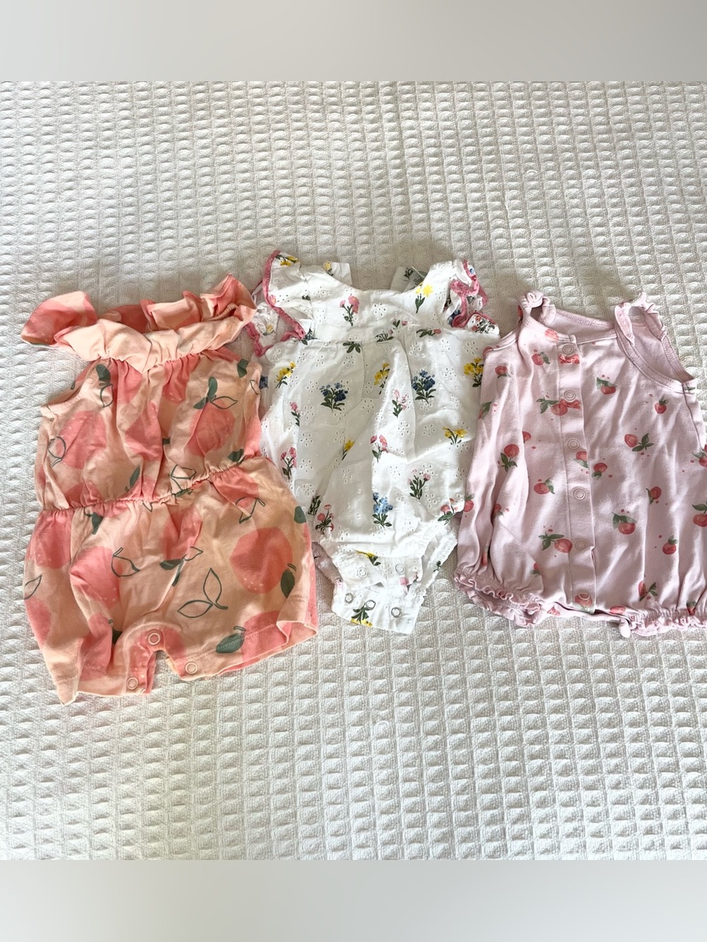 Bundle of 3 spring summer baby onesies 3M